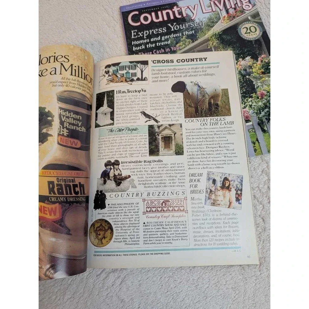 Country Living Magazine Lot - 5 Issues Decorating Cooking Antiques Real Estate